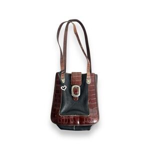 Brighton Vintage Leather Shoulder Bag with Charm